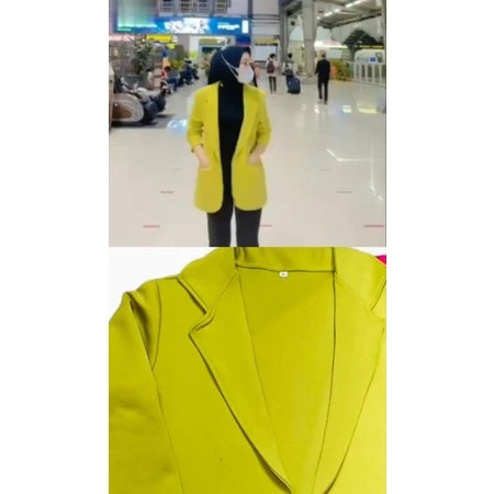 PROMO TERBARU BLAZER WANITA SKUBA HIJAU LIME,FANTA / BLAZER BESIC ATASAN WANITA SKUBA