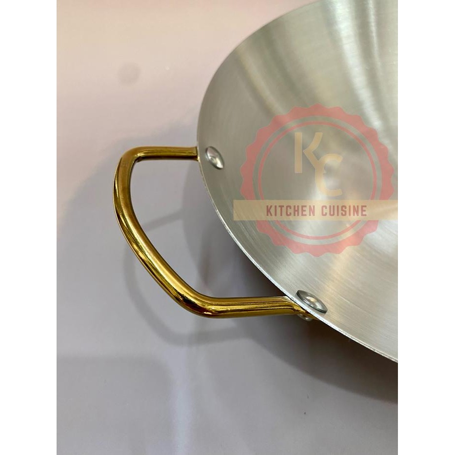 Kuali Kecil Stainless Steel Tebal Anti Lengket Gagang Emas