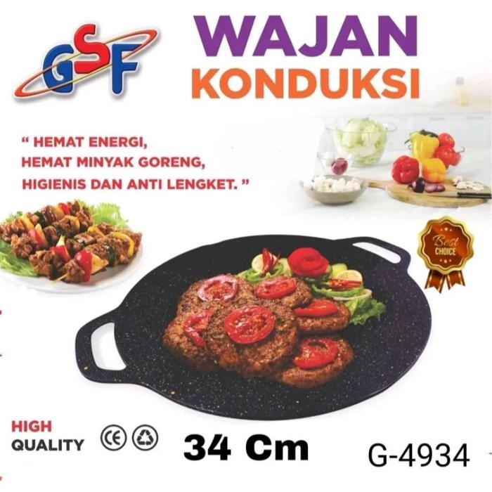 Wajan Konduksi Anti Lengket GSF Europa/Wajan Panggangan Korean Anti Lengket/Alat Panggang BBQ/Wajan
