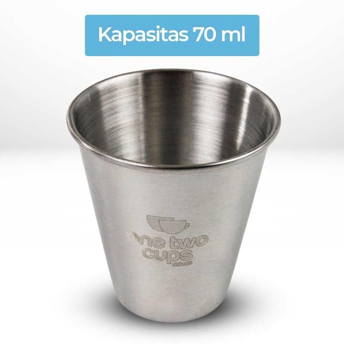 Cangkir Sloki Stainless Seloki Mini Cup Set 4 Pcs 70 Ml Cover Casing