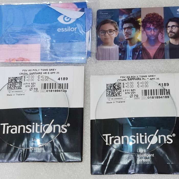 LENSA kacamata ESSILOR finish single vision TRANSITIONS Gen-8 gray ori