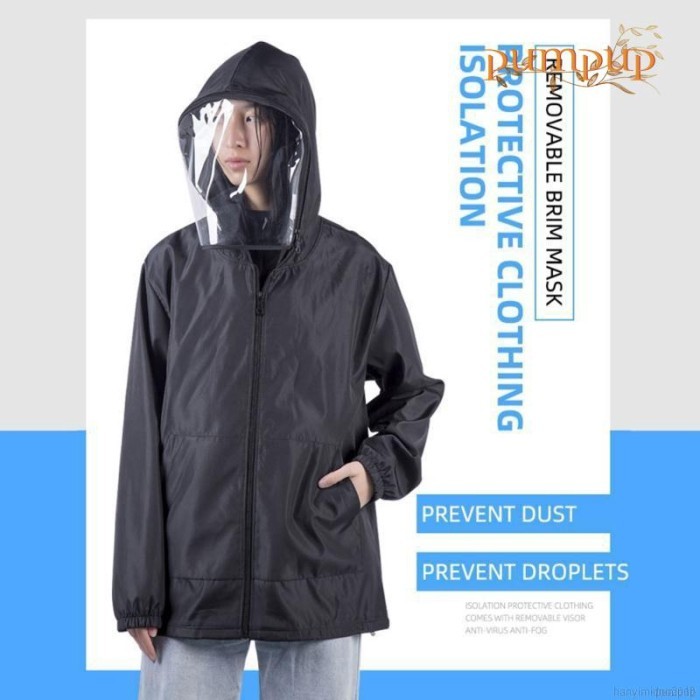 Jas Hujan Pelindung Wajah dengan Lapisan Insulated Anti Debu