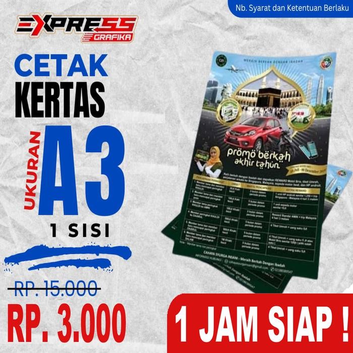 

PROMO! CETAK A3+ FULL WARNA / Print Poster A3+