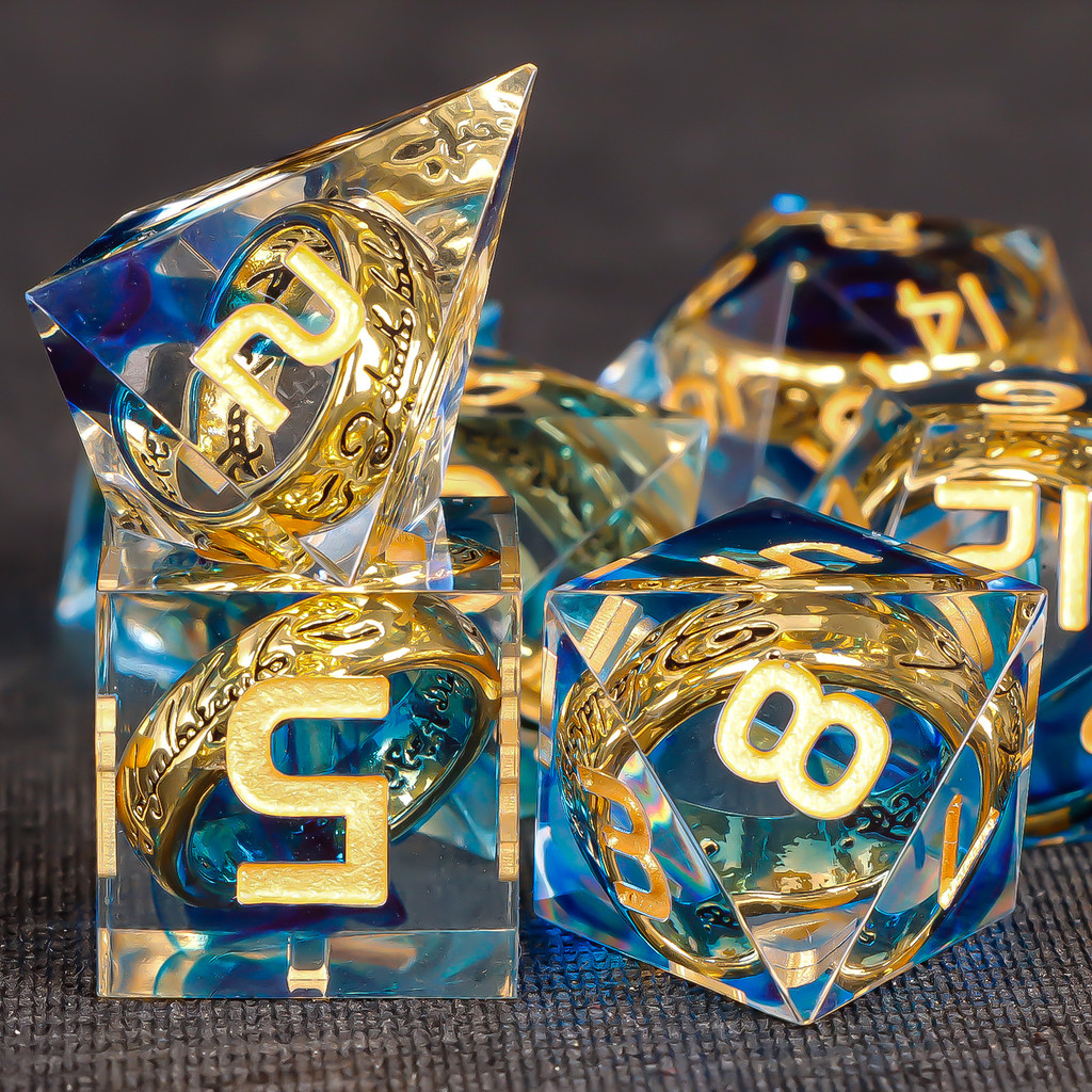 DND Resin Polyhedral Sharp Edge Handmade Dice Set Role Playing Dungeon and Dragon tabletop Game