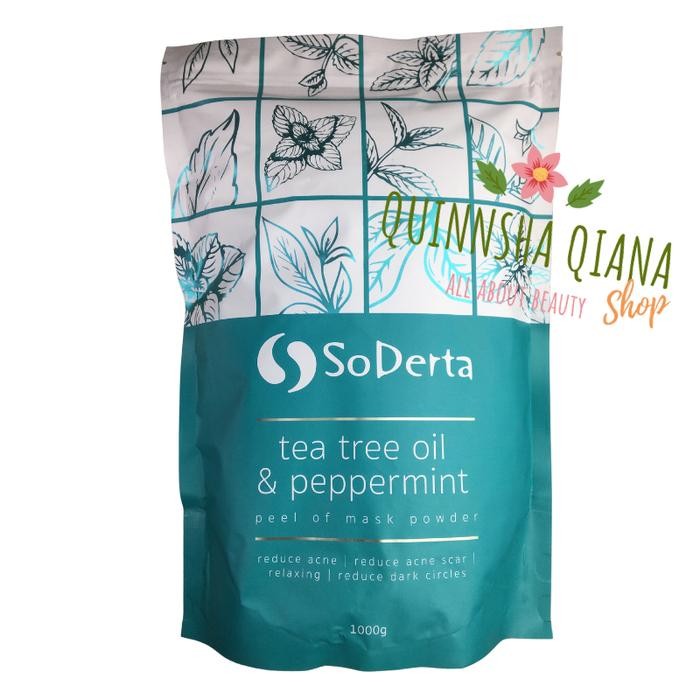SODERTA TEA TREE OIL PEPPERMINT 1KG Wajah Berjerawat Berminyak Masker Wajah Bubuk BPOM Kiloan Murah
