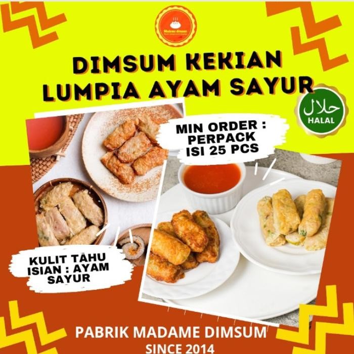 

BARANG TERLARIS LUMPIA KULIT TAHU isi ayam sayur (Harga utk Perpack = isi 25 pcs) termurah FROZEN