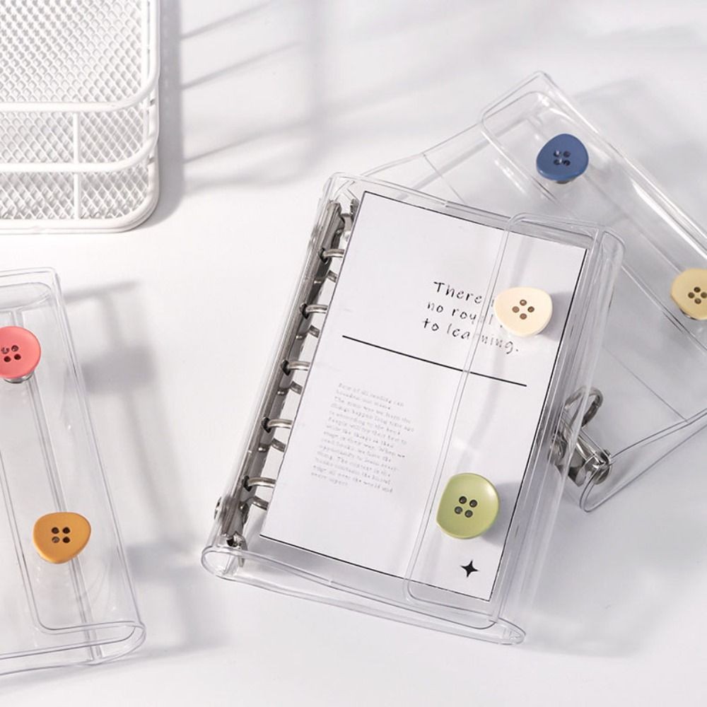 

Waterproof Transparent M5 Binder Multiple Colors 5-Hole Loose Leaf Notebook Double-Buckle Pvc Mini