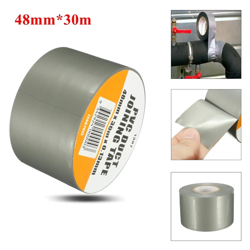 Waterproof Duct Tape 4.8cm*30m Heavy Duty Duct Cloth Tape Tool Silver