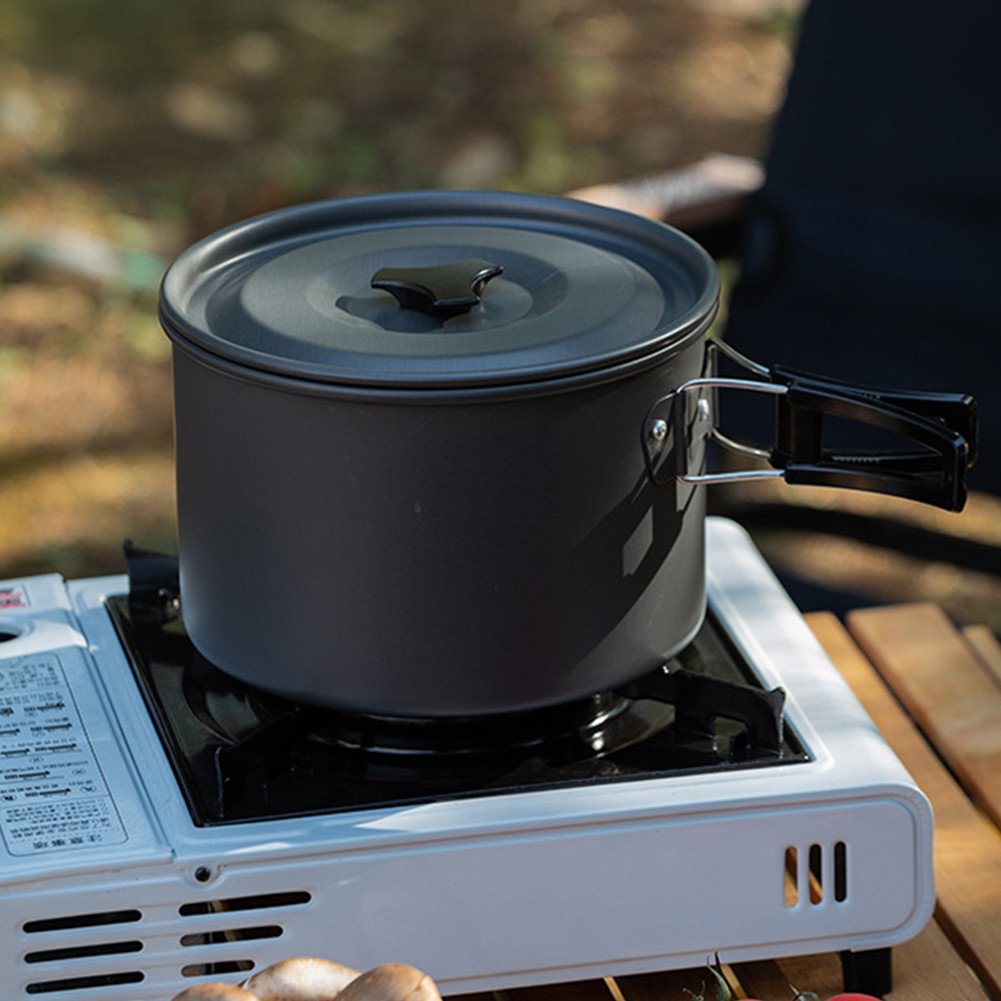 Aluminum Alloy Outdoor Cooking Pot Non-Stick Camping Cookware Camping Cook Pot for Backpacking Hikin
