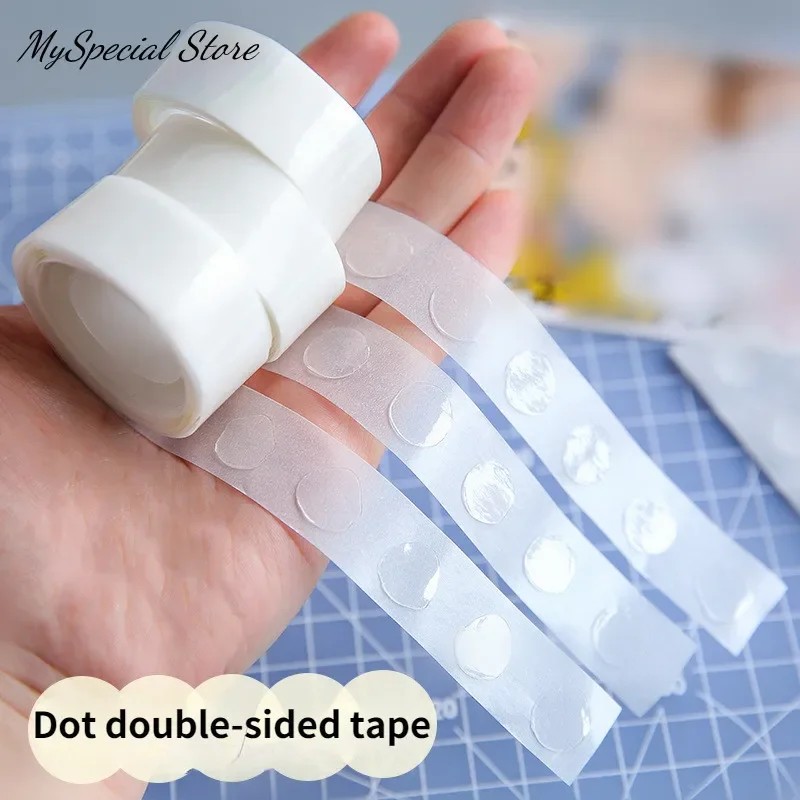 

100Pcs/Roll Transparent Dots Glue Removable Double Sided Tape Adhesive For Paste Scrapbook Journal