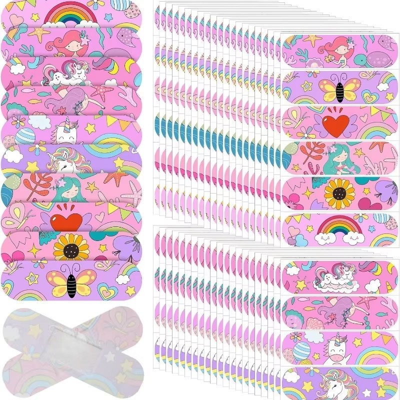 

100Pcs/Set Cartoon Kawaii Girls Horse Prints Band Aid Skin Dressing Tape Patch Strips Adhesive