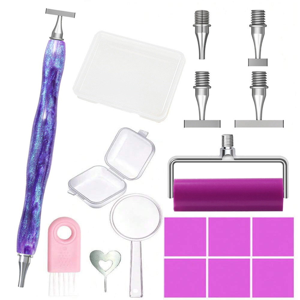 

1Pc Resin Pen And 4Pcs Threaded Pen Tips +6Pcs Glue With Storage Box, New Thin Threaded Diamond