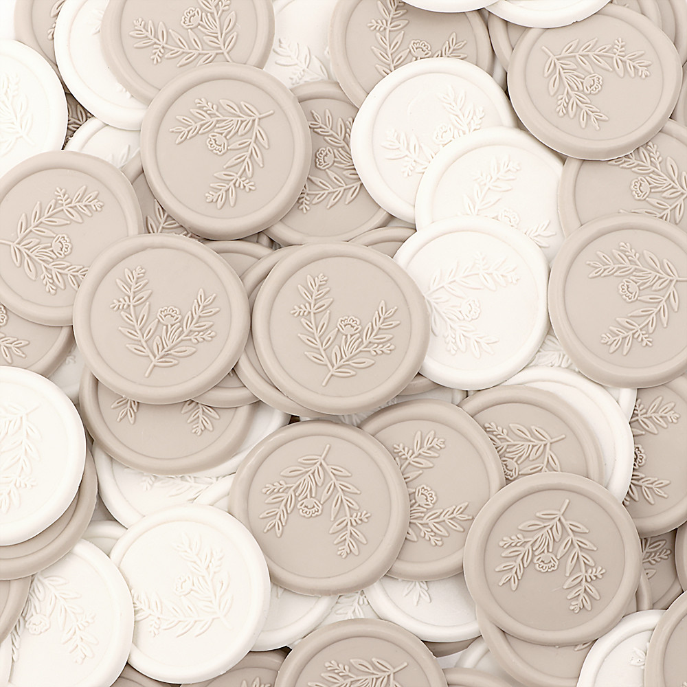 

25Pcs Wax Seal Stickers - Rosemary, Flowering Branch Wedding Invitation Envelope Seal Stickers, Self