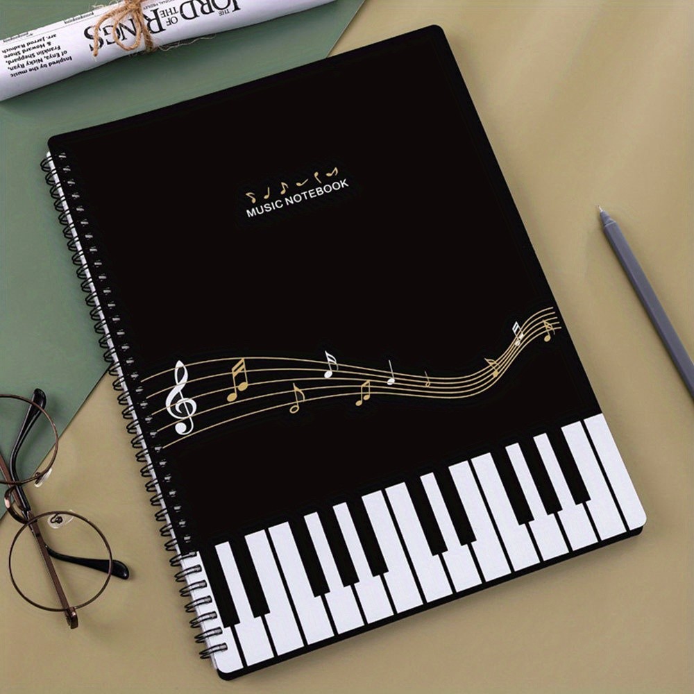 

Sheet Music Folder - Dual Use Music Holder - 20 Protective Sleeves Pocket Spiral Notebook Binder