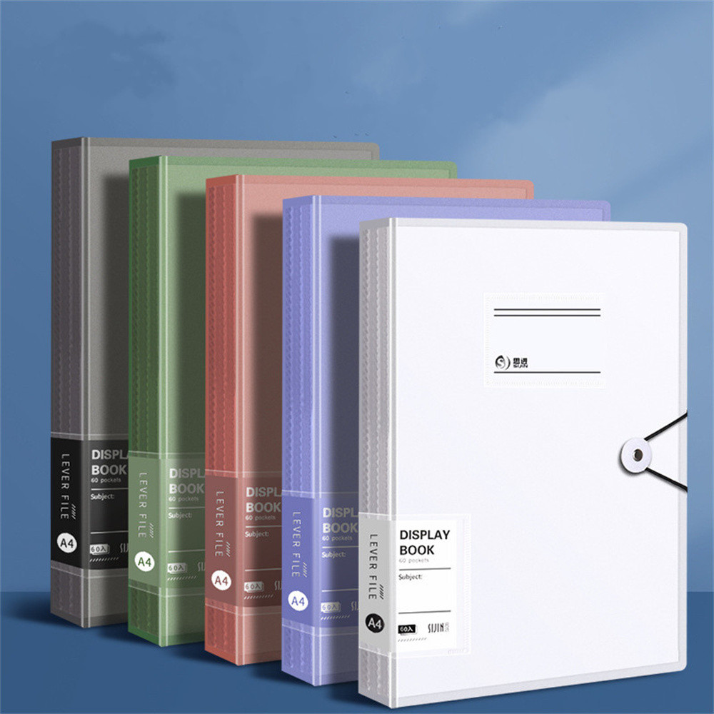 

A4 File Folder 30 Pages Transparent Insert Paper Document Organizer Waterproof Booklet Information