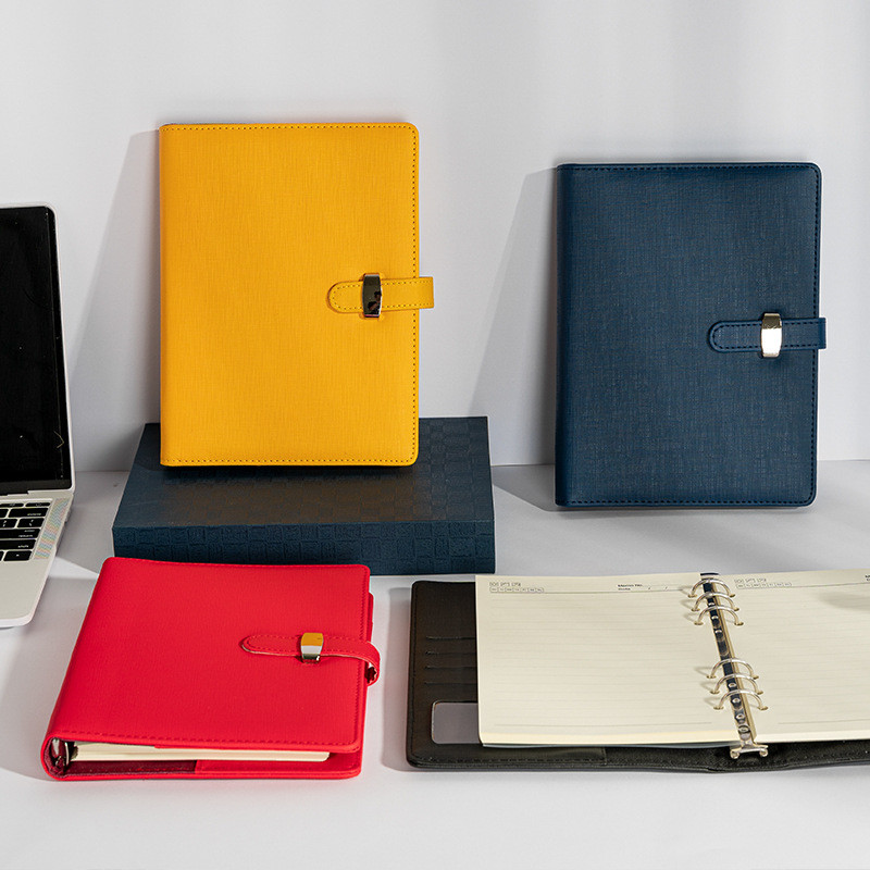 

A5 23X17Cm 6 Ring Binder Pu Clip-On Notebook Leather Loose Leaf Notebook Cover Agenda Planner