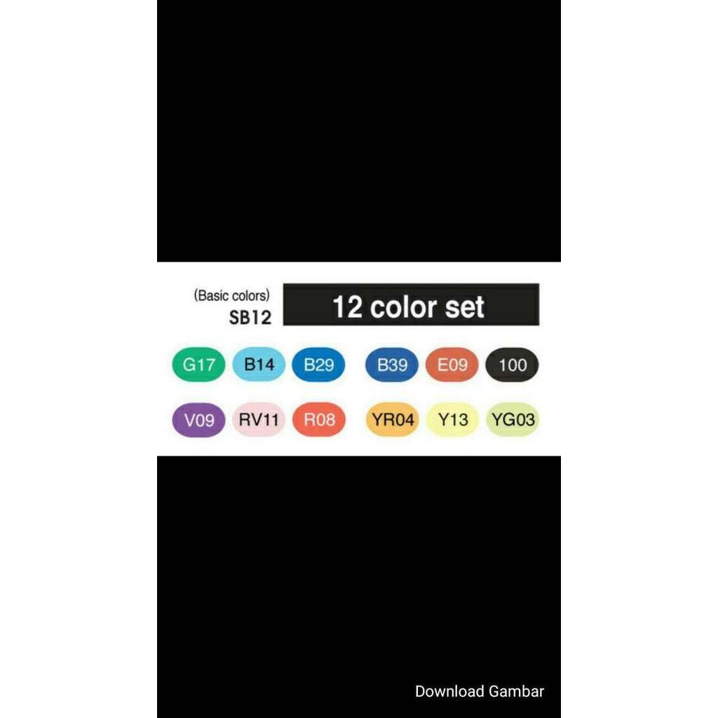 

Copic Sketch Basic Colour Set 12 Pcs #Gratisongkir