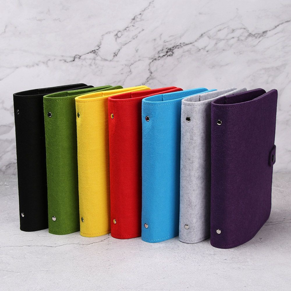 

A5 A6 New Fashion Stationery Office Supplies Felt Shell Portable Diary Ring Binder Felt Notebook