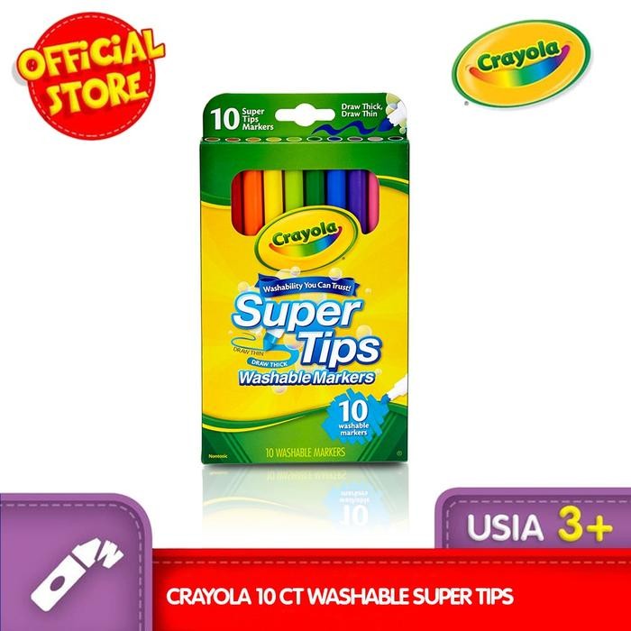 

Crayola 10 Ct. Super Tips Washable Markers #Gratisongkir