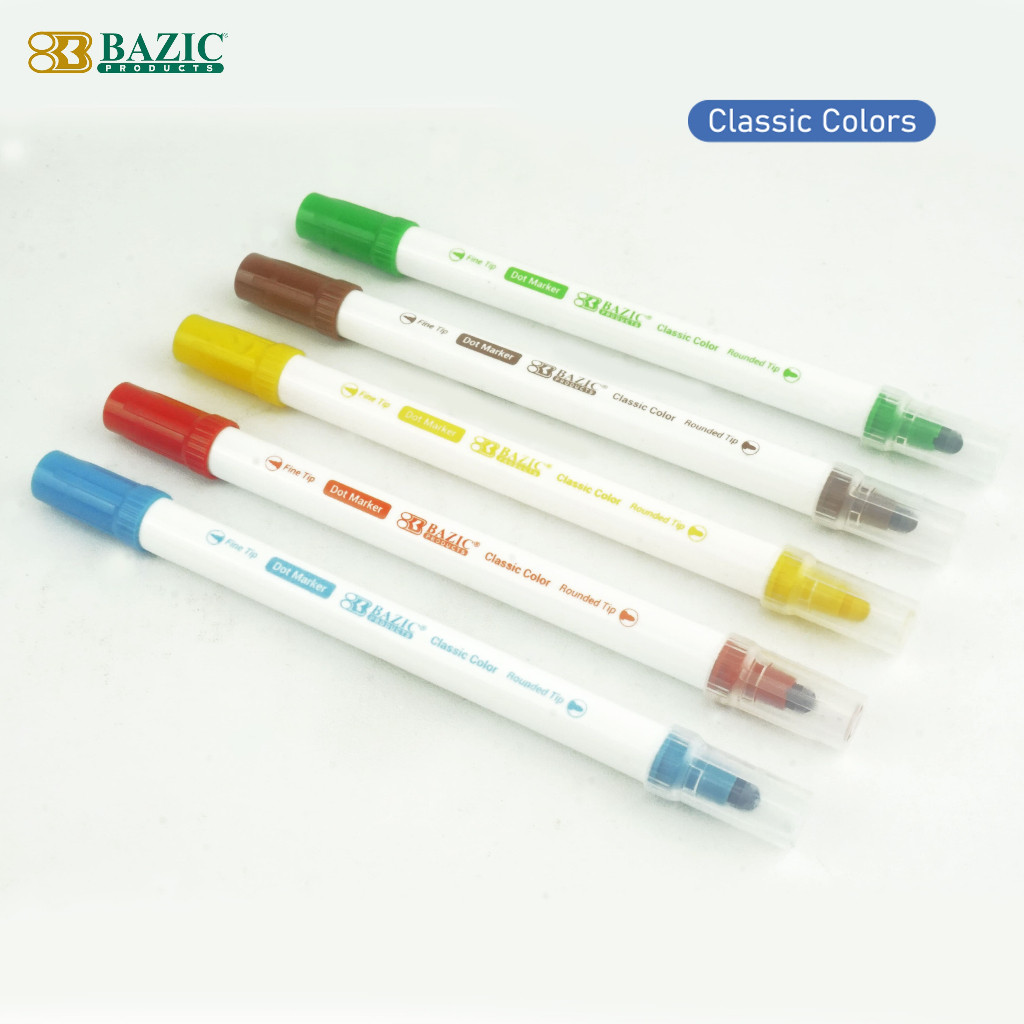 

Bazic Dot Marker 5 Classic Colors - Spidol Warna Klasik