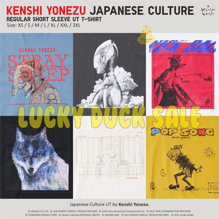 Belilah Kenshi Yonezu Ut Shirt Regular Wide Kaos Uniqlo Japanese Culture Ultraman Ps Ff Ghibli