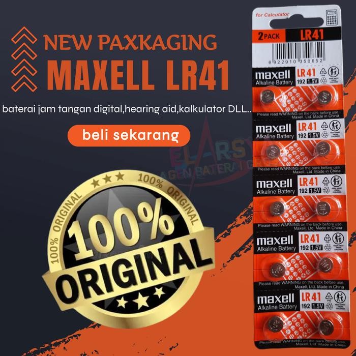 H0M3Sweet- Original Baterai Maxell Lr41 Ag3 Alkaline Battery Batrai 1.5V