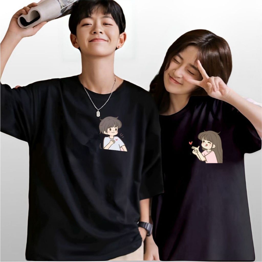 Kaos Couple Pakaian Suami Istri Kaus Capel Terbaru 2025 Tisert Pasangan Dewasa Oversize Korean Style