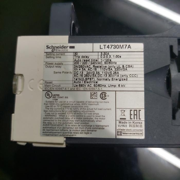 SCHNEIDER RELAY LT4730M7A TERMURAH