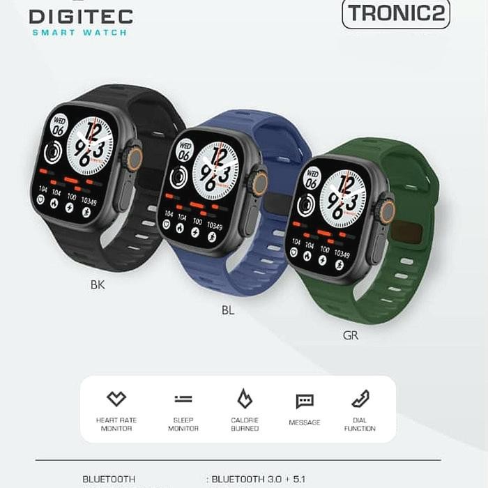 Digitec Smartwatch Tronic 2 Jam Tangan Smartwatch Original Detak Jantung Olahraga Saturasi Oksigen