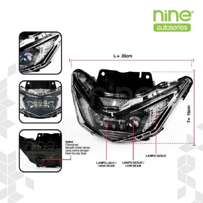 LAMPU DAYMAKER HEADLIGHT BEAT DELUXE TAHUN 2020-2023 ORIGINAL LUXIMOS DHB-1
