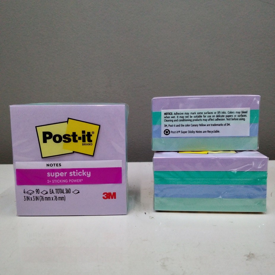

3M Post It Super Sticky Notes 654-4SS-BLU Blue 3 inch x 3 inch