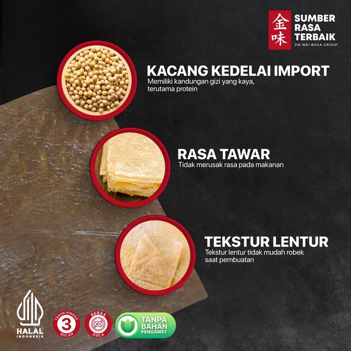 

PastikanTerjaminMutunya- Kulit Tahu tawar 10cm x 10cm isi 50pcs