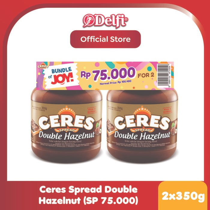 

PastikanTerjaminMutunya- [PROMO 75K] Ceres Spread Double Hazelnut 350 gr - Isi 2