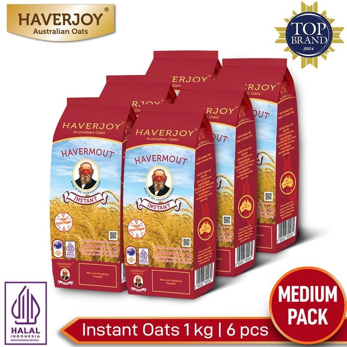 

PastikanTerjaminMutunya- Haverjoy Medium Pack Instant Oats 1 kg - 6 pcs
