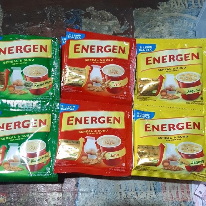 

PastikanTerjaminMutunya- Energen Rasa Kacang Hijau,Jahe,Jagung 1 Renceng (10 Sachet)