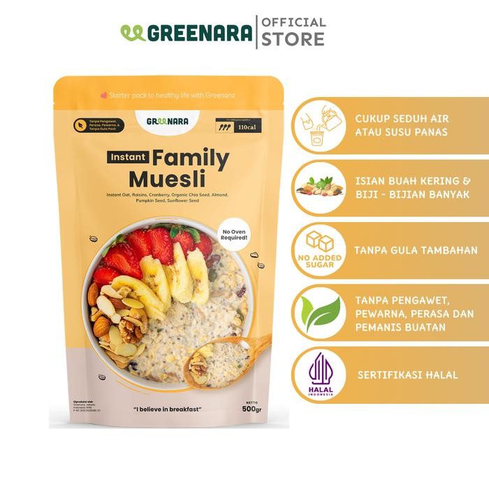 

PastikanTerjaminMutunya- Instant Family Muesli 500gr / Sarapan Sehat