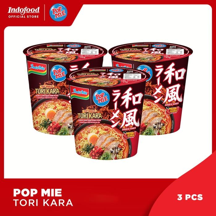 

SemuAReadyYaB0Zq- 3 Pcs - Pop Mie Tori Kara Ramen