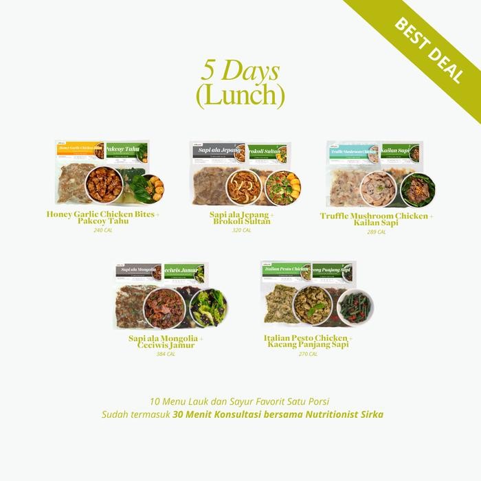 

BnyKBonusBelidiMari- Satu Porsi 5 DAYS MEAL SUBSCRIPTION