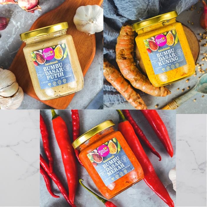 

BnyKBonusBelidiMari- Bumbu dasar putih / kuning / merah 250ml botol kaca foodganic