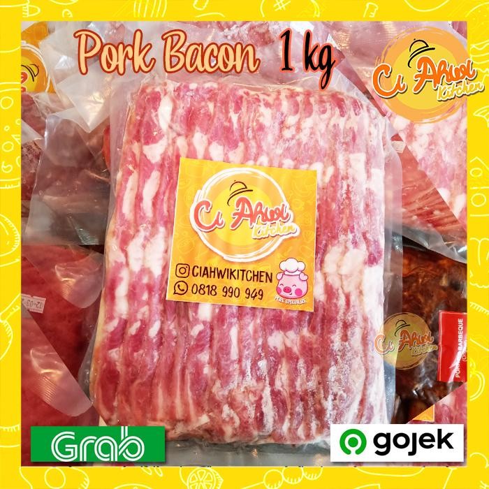 

BnyKBonusBelidiMari- Pork Streaky Bacon Babi Asap Premium Frozen Food makanan Beku 1Kg Bali