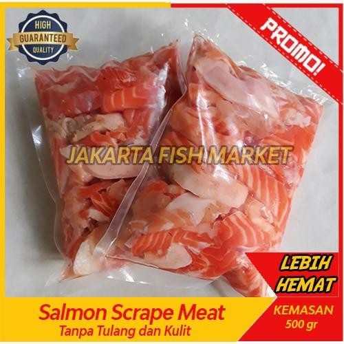 

PastiFreShNya- Daging Salmon Scrape Meat 1 KG/ Tetelan Salmon Tanpa Tulang Duri Kulit