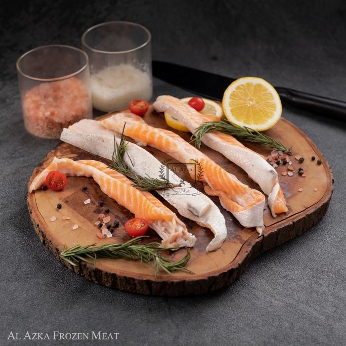 

PastiFreShNya- Salmon Belly Strips / Salmon Harasu / Tetelan Perut Salmon 500 Gram