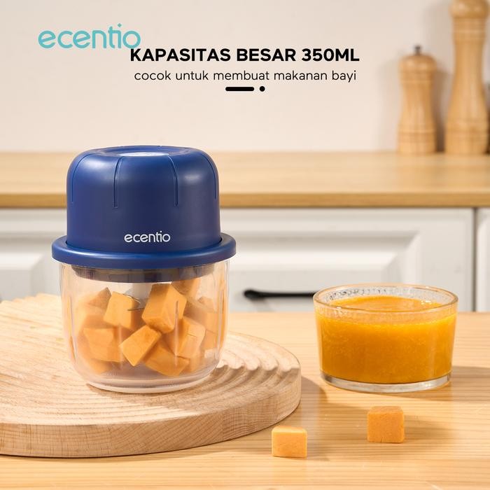 (Expert) ecentio Kaca Mini Chopper Blender Portable 6 pisau 350ml/250ml Bumbu kapsul Alat 304
