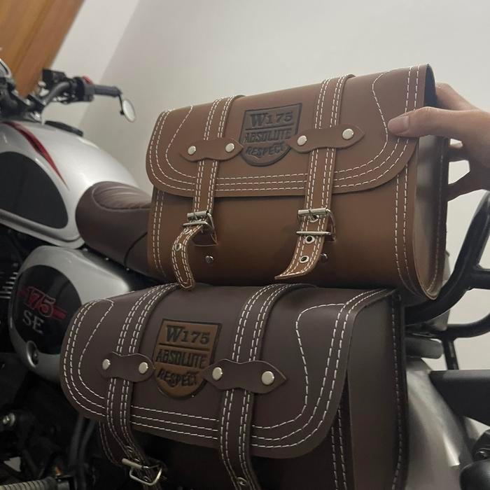 PREMIUM side bag kawasaki w175 / aksesoris w175 / tas motor