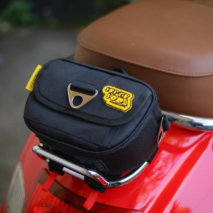 PREMIUM TAS BEHEL BELAKANG VESPA TAS BACKRACK BELAKANG VESPA FULL BLACK