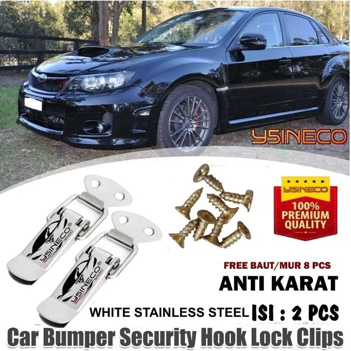 PREMIUM Klip Bumper Mobil Universal - Pengait Clip Bemper Klem Putih + 8 Pcs Baut / Mur Stainless