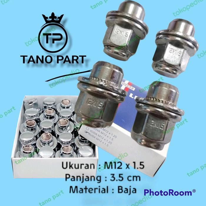 PREMIUM Mur Roda Racing Lug Nut Mobil Toyota Yaris Isi 20 Pcs Bahan Baja