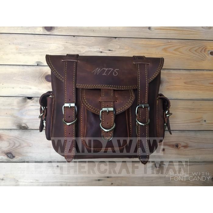 PREMIUM Saddlebag,sidebag,tas kulit motor w175