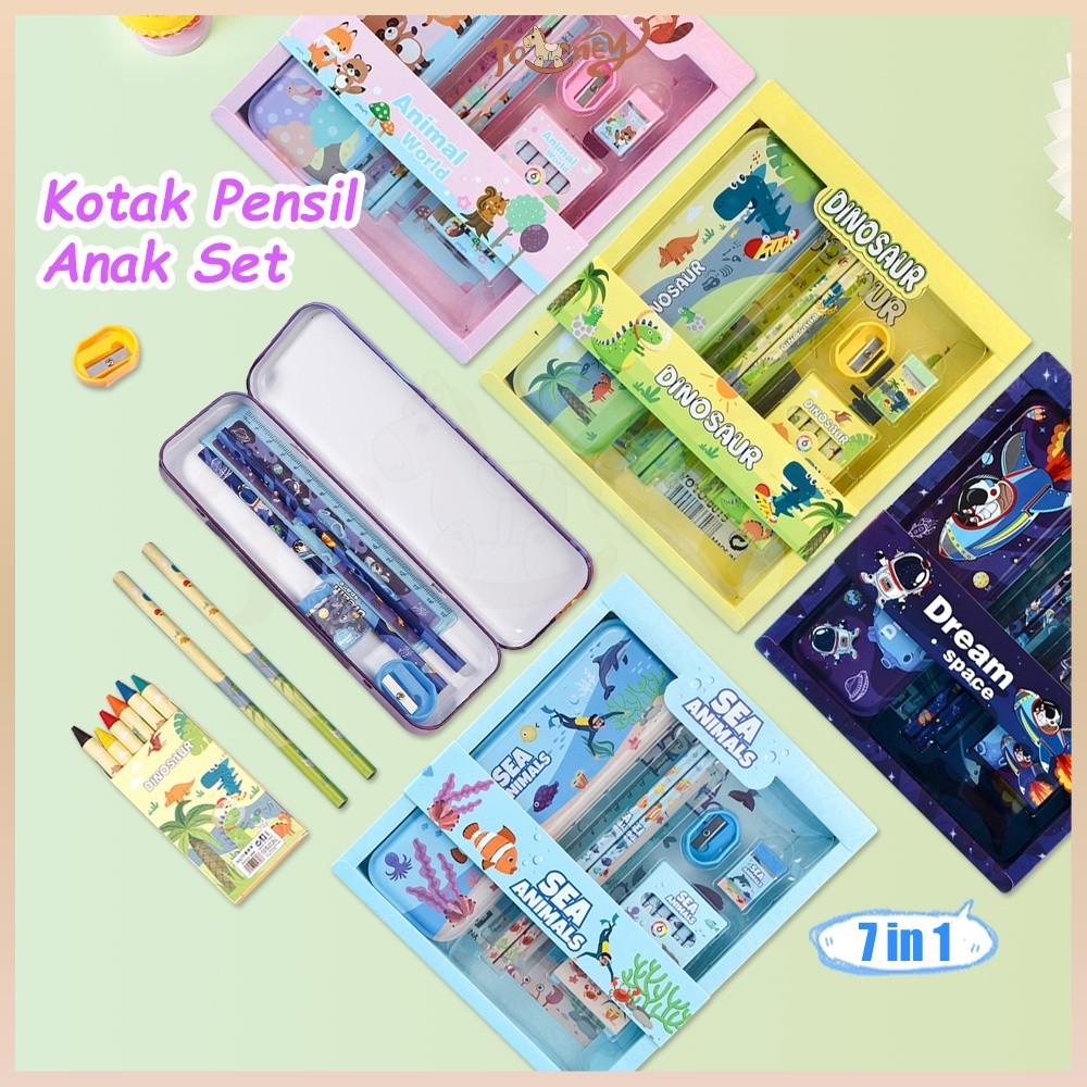 

PROMO / Poney Kotak pensil anak set Stationery untuk hadiah anak Sekolah kotak pensil karakter Alat