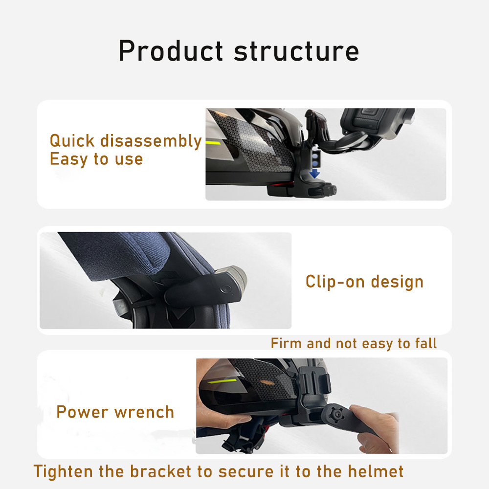 Clip-on three-second detachable motorcycle helmet chin phone stand gopro insta360 Action camera ridi
